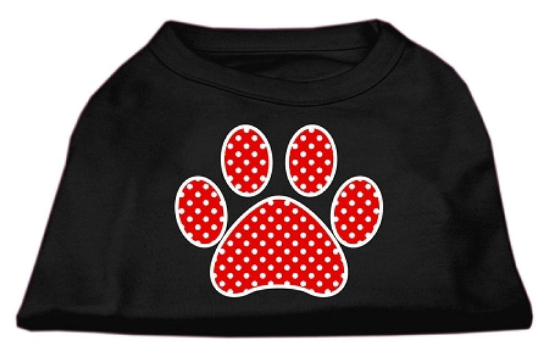 [Australia] - Mirage Pet Products Red Swiss Dot Paw Screen Print Shirt Black XS (8) 