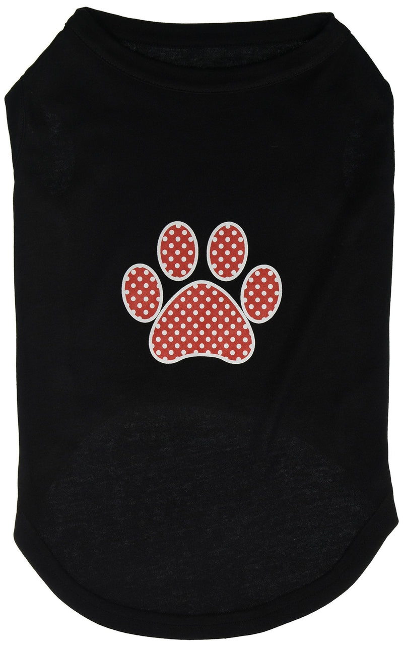 [Australia] - Mirage Pet Products Red Swiss Dot Paw Screen Print Shirt Black XXL (18) 
