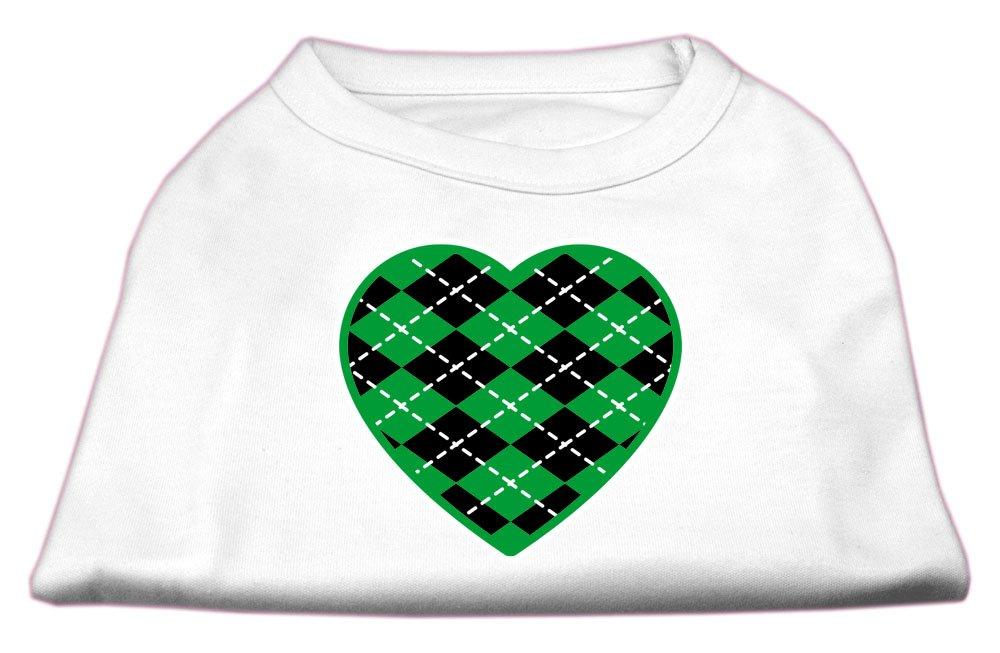 [Australia] - Mirage Pet Products Argyle Heart Green Screen Print Shirt White M (12) 