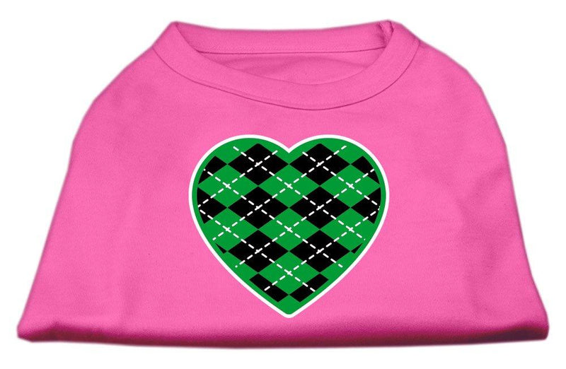 [Australia] - Mirage Pet Products Argyle Heart Green Screen Print Shirt Bright Pink XS (8) 
