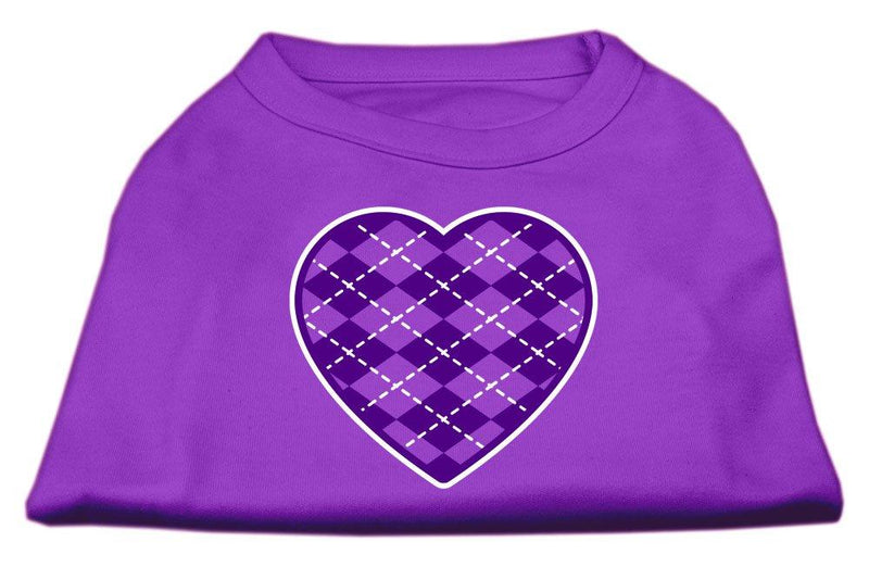 [Australia] - Mirage Pet Products Argyle Heart Purple Screen Print Shirt Purple XXXL (20) 