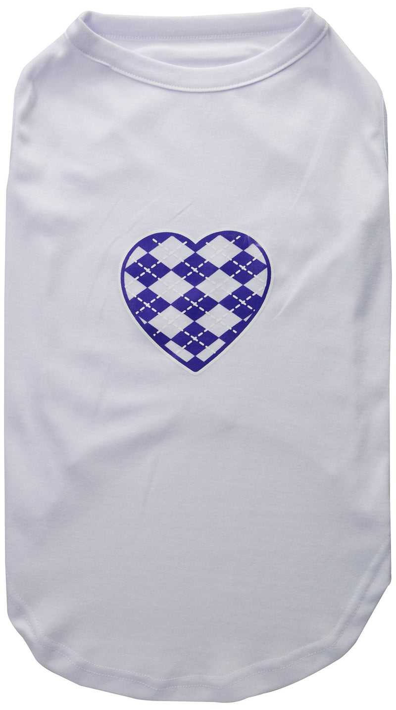 [Australia] - Mirage Pet Products Argyle Heart Purple Screen Print Shirt White XXXL (20) 