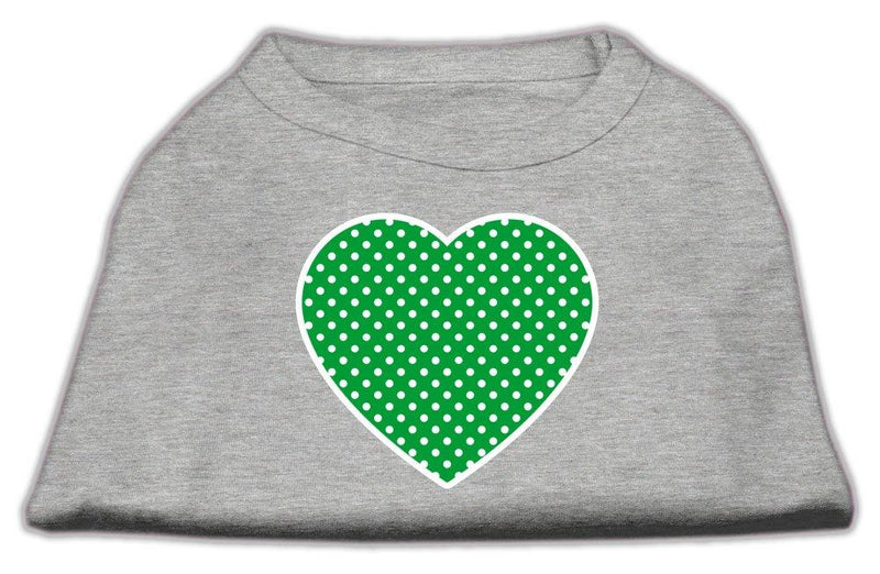 [Australia] - Mirage Pet Products Green Swiss Dot Heart Screen Print Shirt, X-Large, Grey 
