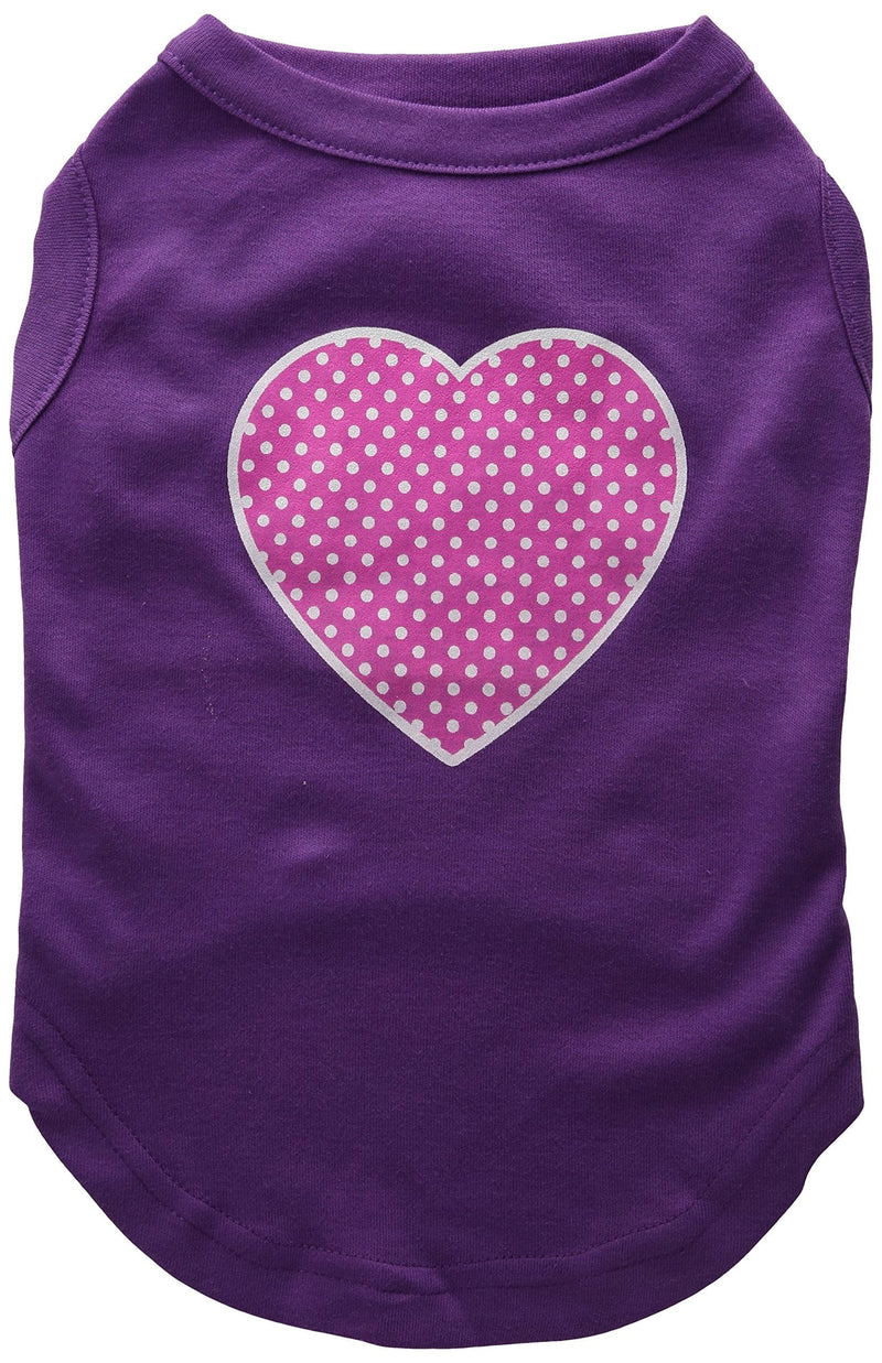 [Australia] - Mirage Pet Products Pink Swiss Dot Heart Screen Print Shirt, Large, Purple 