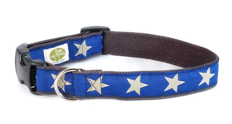 [Australia] - Earthdog Decorative Hemp Collar, Star Pattern (Blue, Medium) 