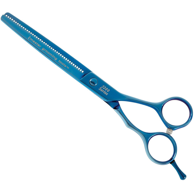 Master Grooming 5200 Titanium Straight Shear, 6.5-Inch, Blue 42 Tooth Thinning - PawsPlanet Australia