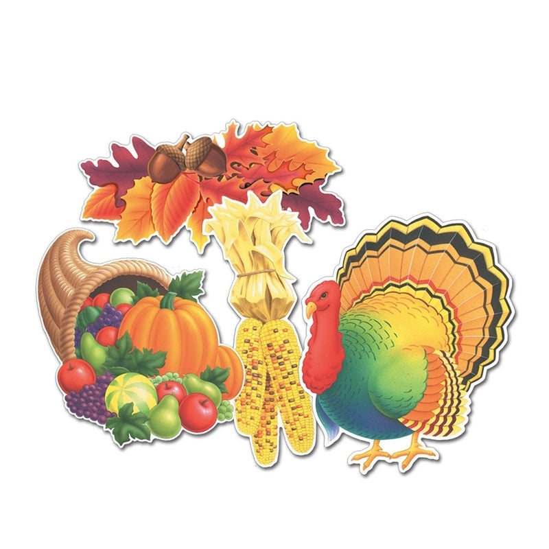 Beistle 4-Pack Decorative Packaged Thanksgiving Cutouts, 14-Inch 1 - PawsPlanet Australia