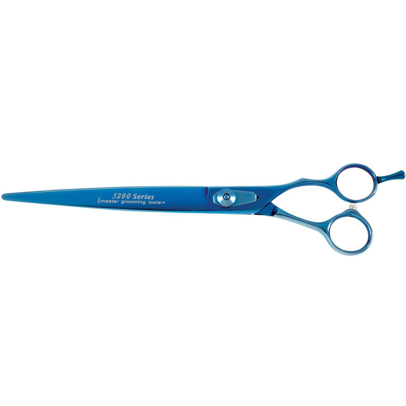 [Australia] - Master Grooming Tools 5200 Blue Titanium Shears — High-Performance Shears for Grooming Dogs - Straight, 8½" 