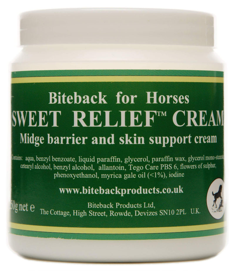 Biteback Products 'Sweet Relief'™ Midge Barrier and Skin Support Cream for Horses 250g - PawsPlanet Australia