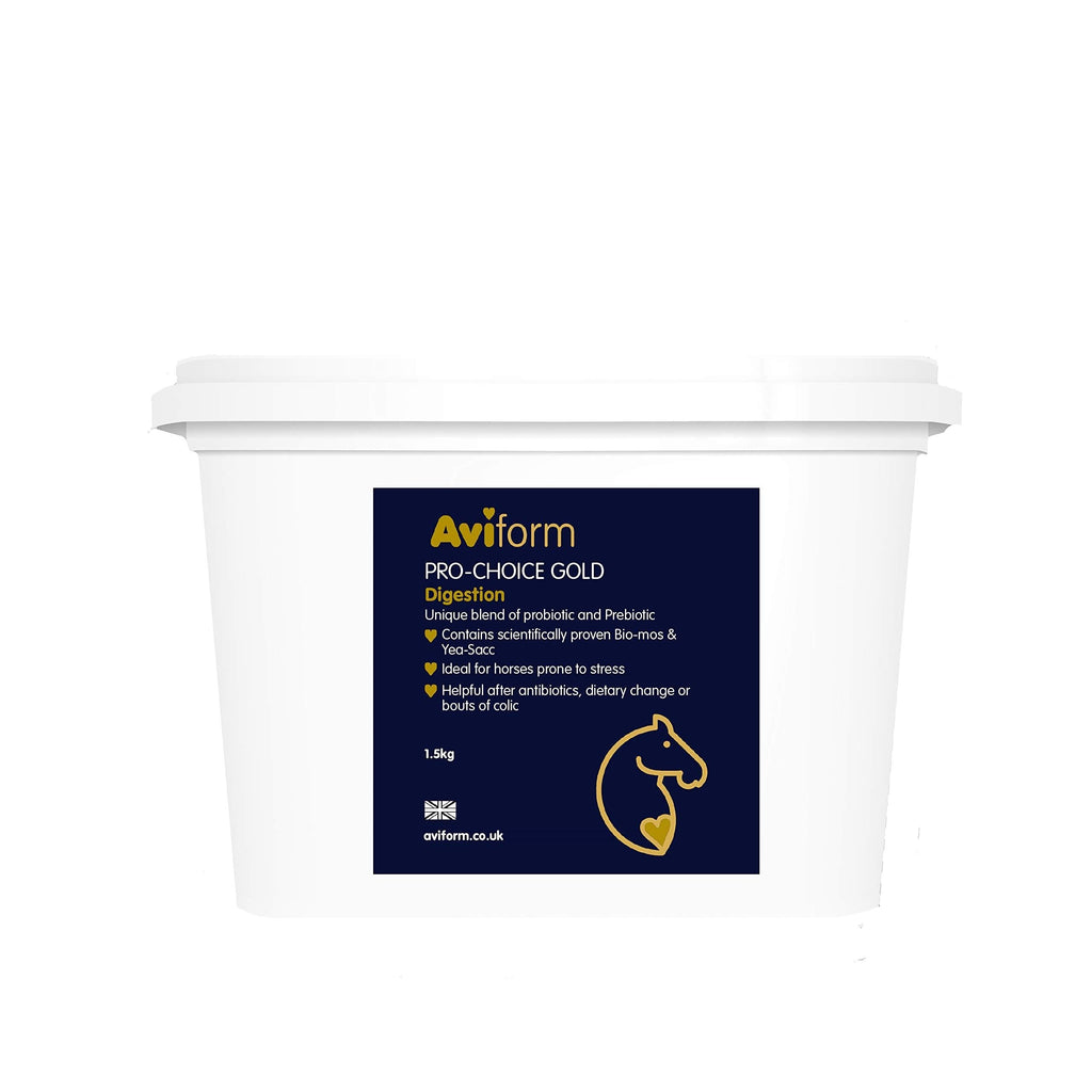 Aviform Pro-Choice Gold - Probiotic and Prebiotic Horse Supplements - Effective Equine Digestive Supplement, Gut Balancer and Digestion Aid for Horses - Perfect for Fussy Eaters 1.5 kg (Pack of 1) - PawsPlanet Australia