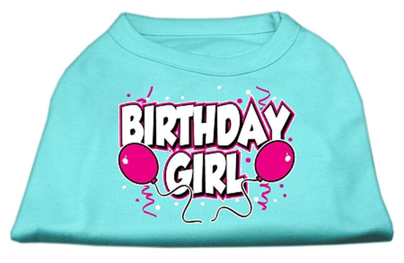 Mirage Pet Products 16-Inch Birthday Girl Screen Print Shirts, X-Large, Aqua - PawsPlanet Australia