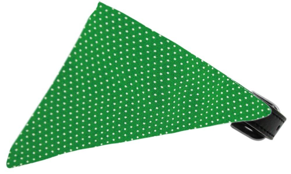 [Australia] - Emerald Green Swiss Dots Bandana Pet Collar Size 16 Black 
