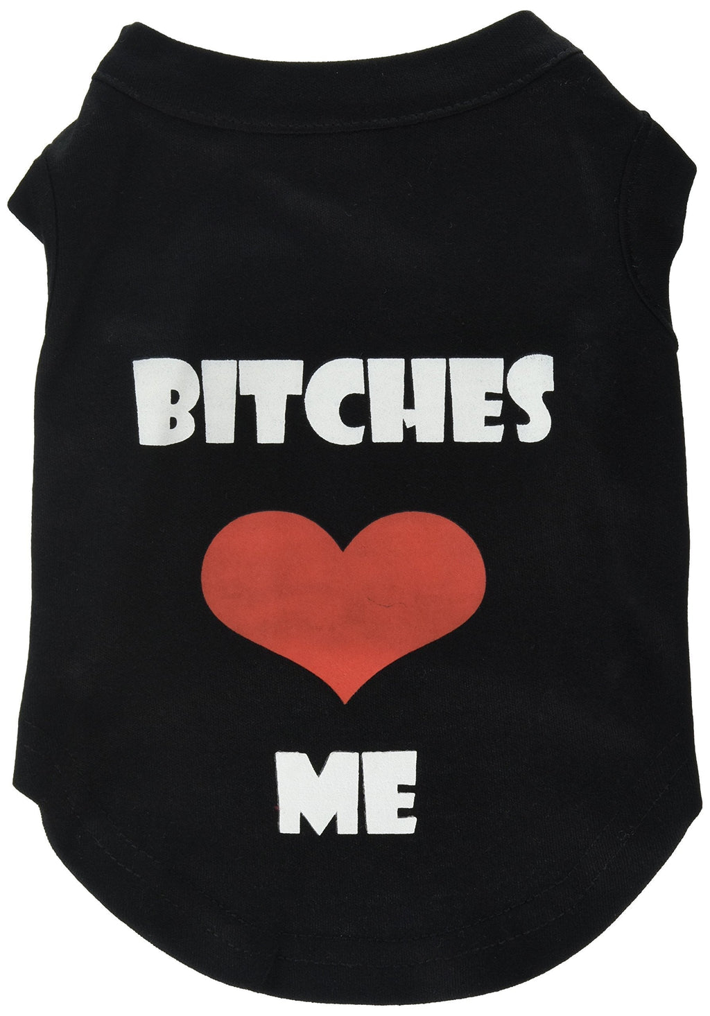 Mirage Pet Products Bitches Love Me Screen Print Shirt, Small, Black - PawsPlanet Australia