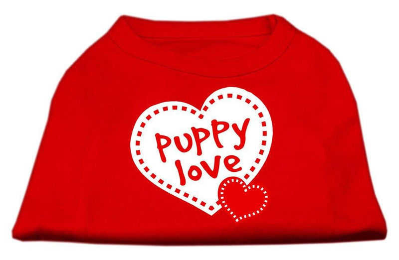 Mirage Pet Products 8-Inch Puppy Love Screen Print Shirt for Pets, X-Small, Red - PawsPlanet Australia