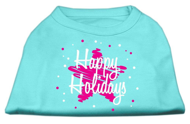 [Australia] - Mirage Pet Products 20-Inch Scribble Happy Holidays Screenprint Shirts for Pets, 3X-Large, Purple 