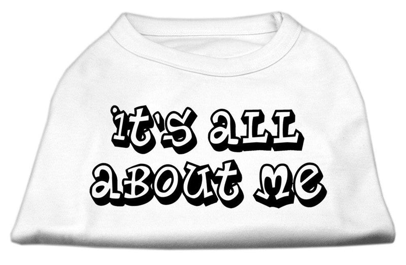 Mirage Pet Products 14-Inch It's All About Me Screen Print Shirts for Pets, Large, White - PawsPlanet Australia