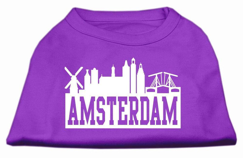 [Australia] - Mirage Pet Products 20-Inch Amsterdam Skyline Screen Print Shirt for Pets, 3X-Large, Purple 