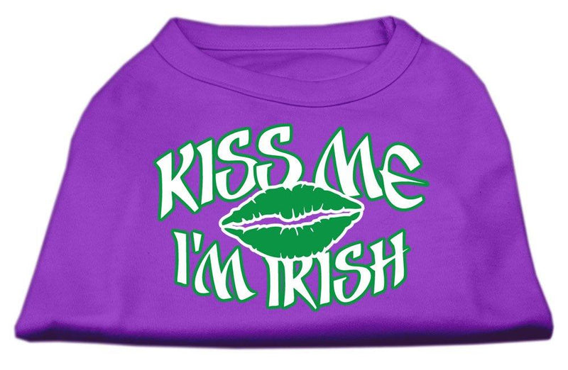 [Australia] - Mirage Pet Products 16-Inch Kiss Me I'm Irish Screen Print Shirt for Pets, X-Large, Purple 