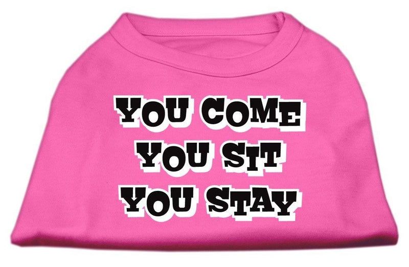 [Australia] - Mirage Pet Products 18-Inch You Come/You Sit/You Stay Screen Print Shirts for Pets, XX-Large, Bright Pink 