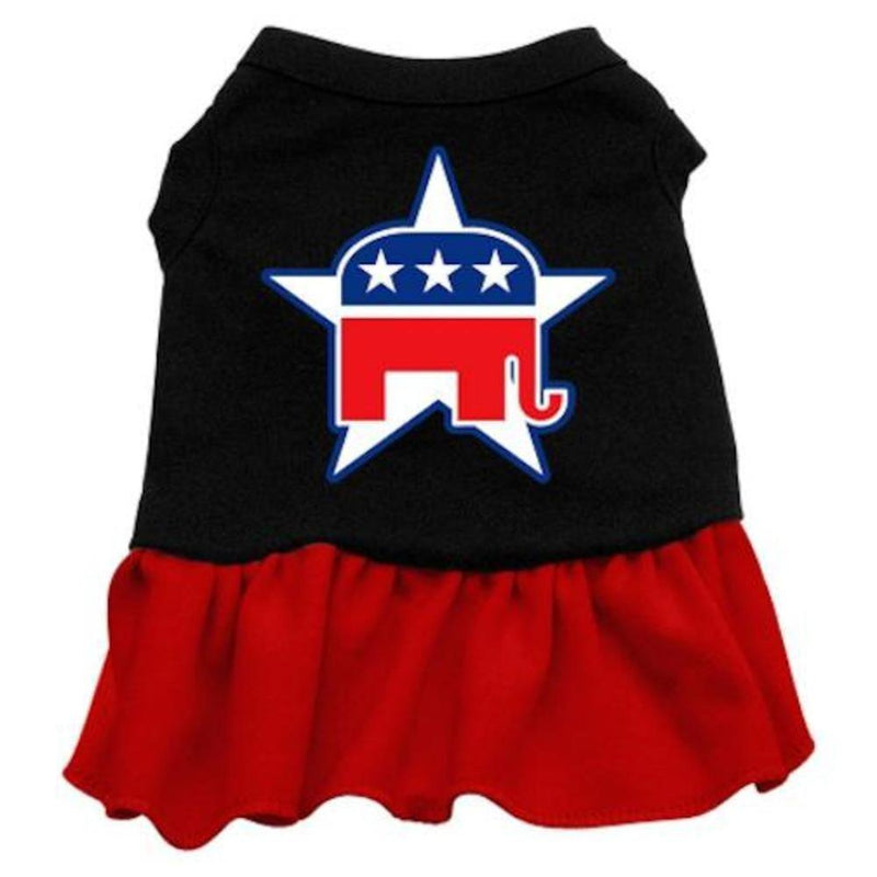 [Australia] - Mirage Pet Products 58-15 SMBKRD 10" Republican Screen Print Dress Black with Red, Small 