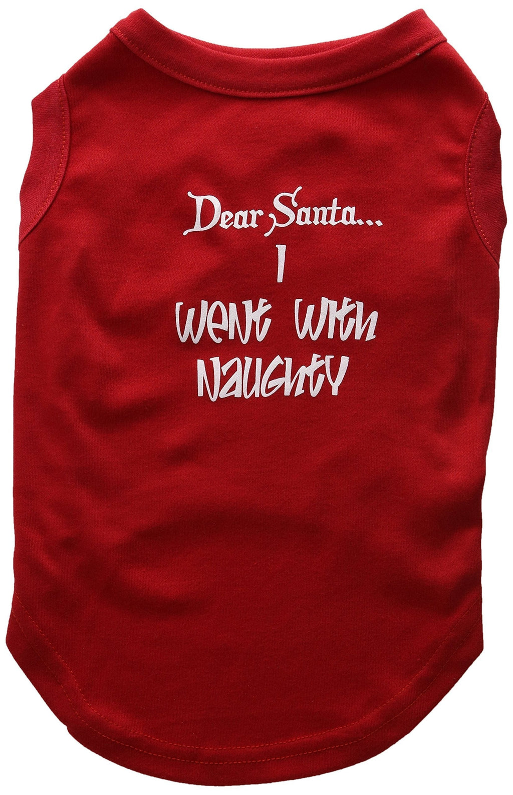 [Australia] - Mirage Pet Products 14-Inch Dear Santa I Went with Naughty Screen Print Shirts for Pets, Large, Red 