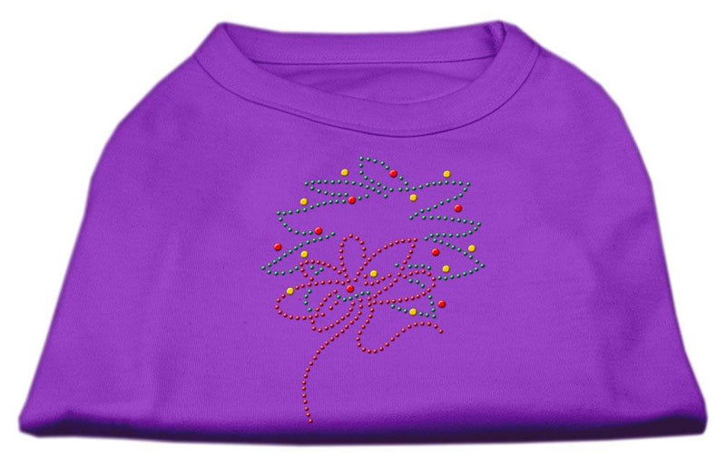 [Australia] - Mirage Pet Products 12-Inch Christmas Wreath Rhinestone Print Shirt for Pets, Medium, Purple 