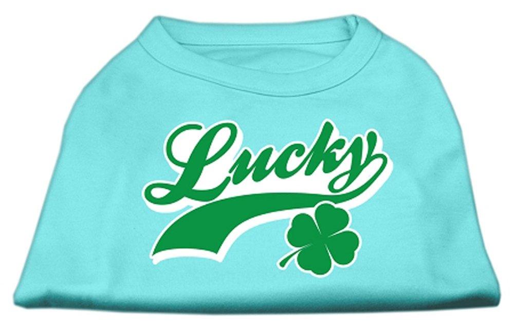 [Australia] - Mirage Pet Products 12-Inch Lucky Swoosh Screen Print Shirt for Pets, Medium, Aqua 