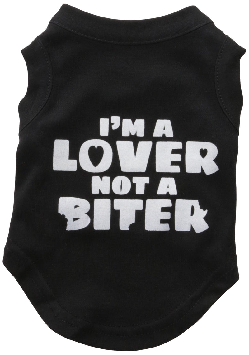 [Australia] - Mirage Pet Products 10-Inch I'm a Lover Not a Biter Screen Printed Dog Shirts, Small, Black 