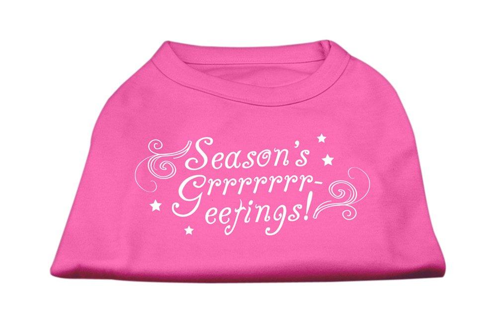 [Australia] - Mirage Pet Products 12-Inch Seasons Greetings Screen Print Shirts for Pets, Medium, Bright Pink 