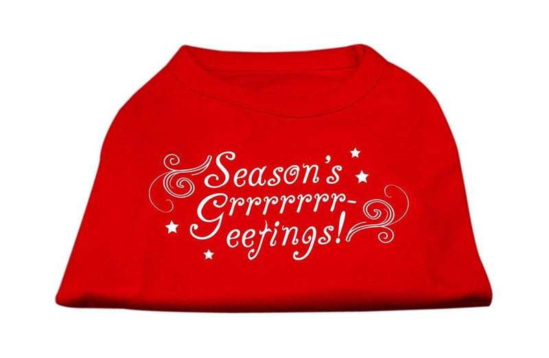 [Australia] - Mirage Pet Products 16-Inch Seasons Greetings Screen Print Shirts for Pets, X-Large, Red 