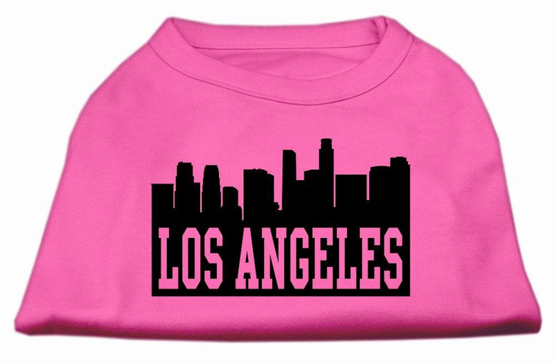 [Australia] - Mirage Pet Products 14-Inch Los Angeles Skyline Screen Print Shirt for Pets, Large, Bright Pink 