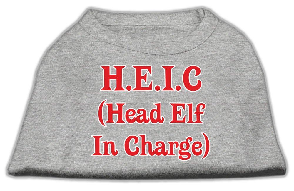 [Australia] - Mirage Pet Products 14-Inch Head Elf in-Charge Screen Print Shirts for Pets, Large, Grey 