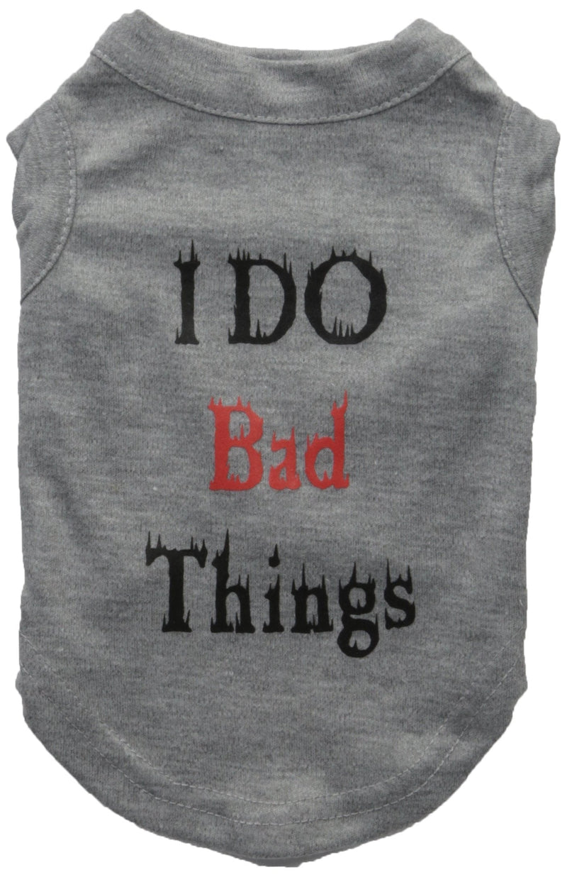 [Australia] - Mirage Pet Products 10-Inch I Do Bad Things Screen Print Shirts for Pets, Small, Grey 