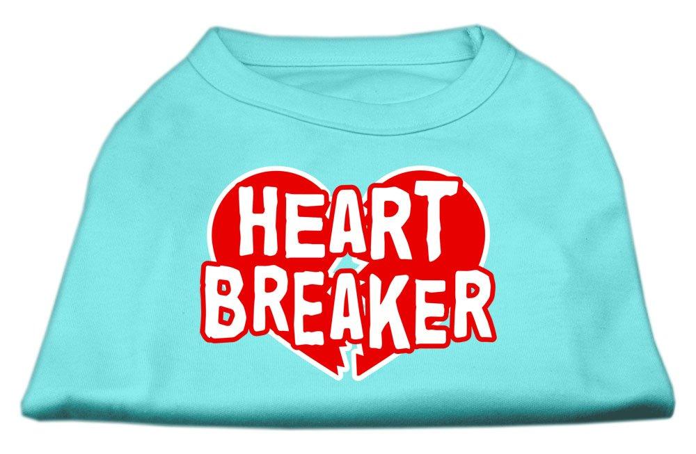 [Australia] - Mirage Pet Products 14-Inch Heart Breaker Screen Print Shirt for Pets, Large, Aqua 