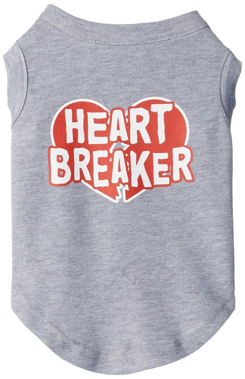 [Australia] - Mirage Pet Products 12-Inch Heart Breaker Screen Print Shirt for Pets, Medium, Grey 