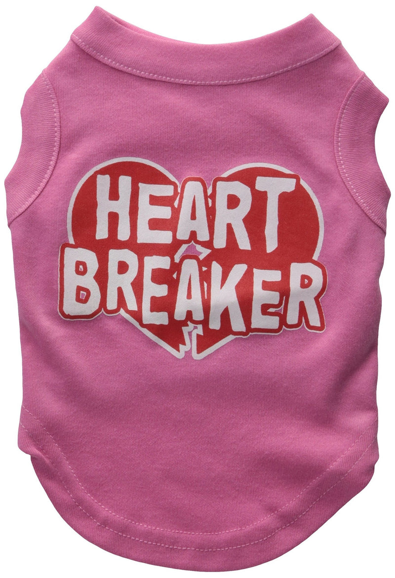 [Australia] - Mirage Pet Products 10-Inch Heart Breaker Screen Print Shirt for Pets, Small, Bright Pink 