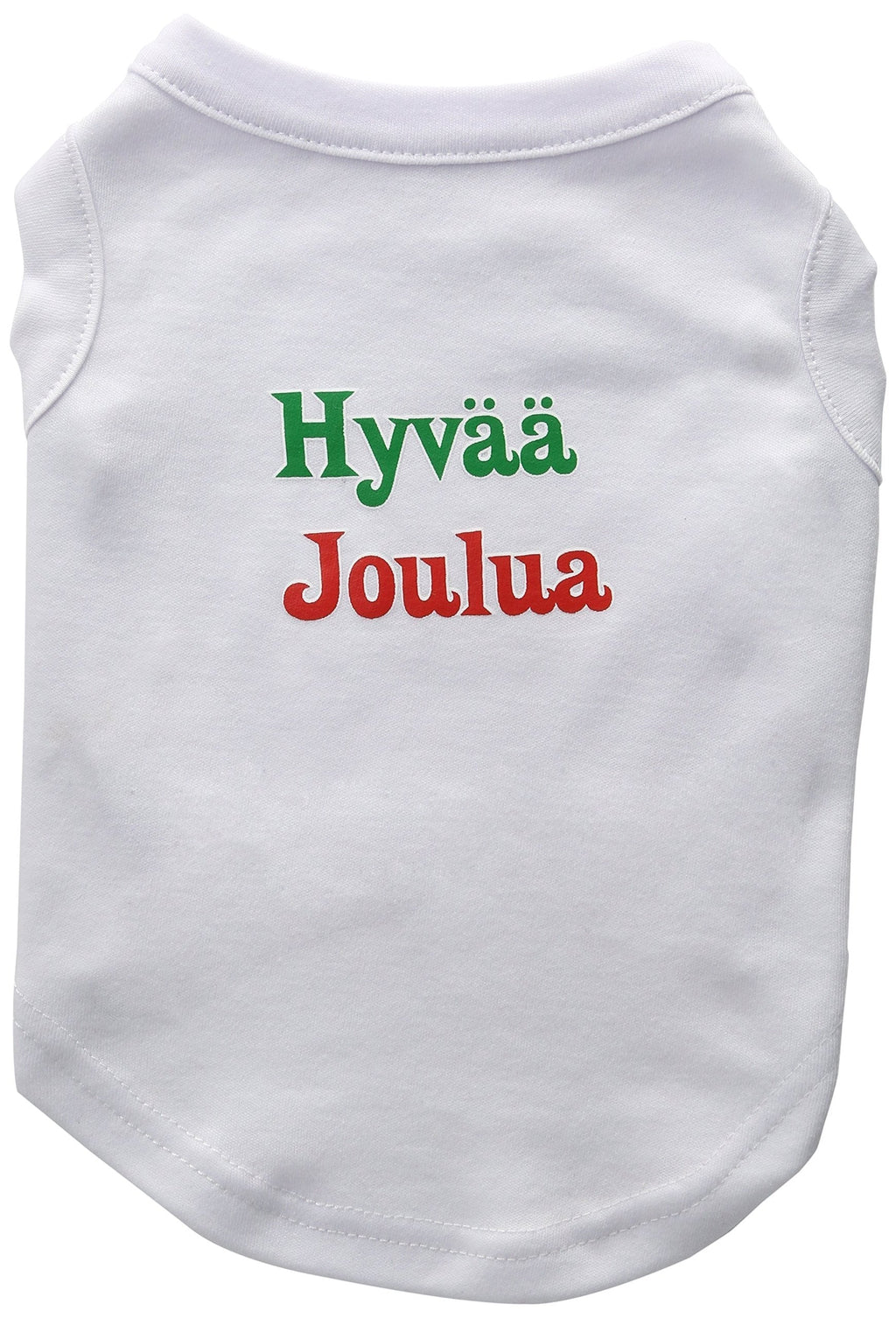 [Australia] - Mirage Pet Products 12-Inch Hyvaa Joulua Screen Print Shirts for Pets, Medium, White 