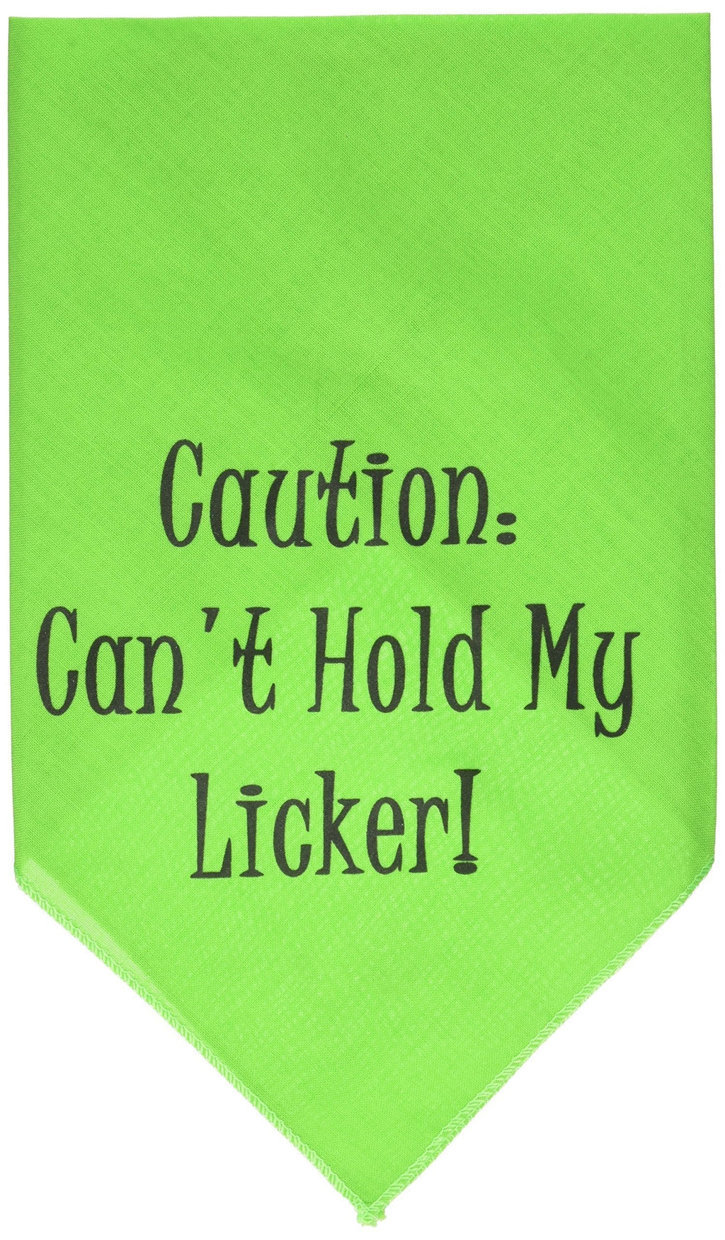 [Australia] - Mirage Pet Products Can't Hold My Licker Screen Print Bandana for Pets, Small, Lime Green 