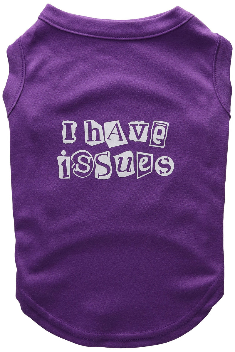 Mirage Pet Products 14-Inch I Have Issues Screen Printed Dog Shirts, Large, Purple - PawsPlanet Australia