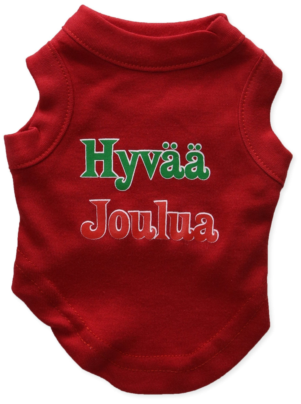 [Australia] - Mirage Pet Products 8-Inch Hyvaa Joulua Screen Print Shirts for Pets, X-Small, Red 