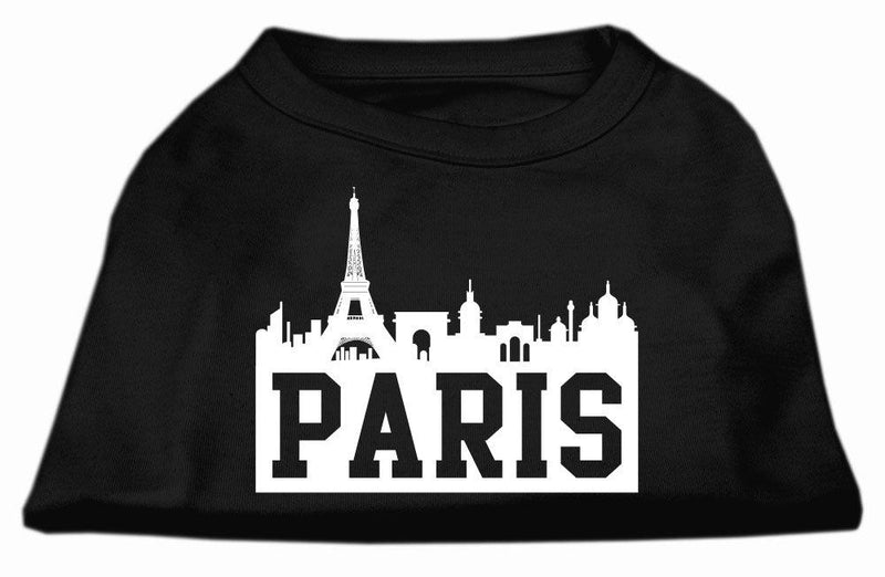 [Australia] - Mirage Pet Products 12-Inch Paris Skyline Screen Print Shirt for Pets, Medium, Black 
