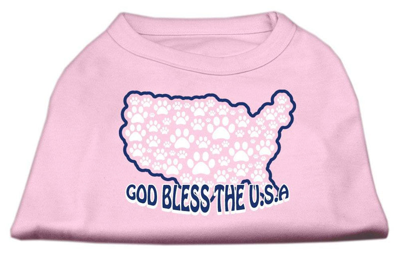 [Australia] - Mirage Pet Products 18-Inch God Bless USA Screen Print Shirts for Pets, XX-Large, Light Pink 