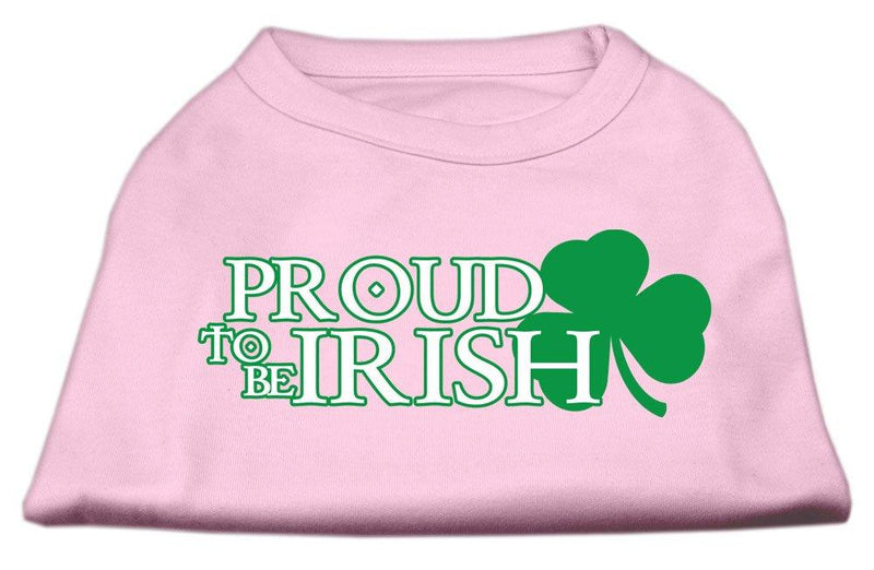 [Australia] - Mirage Pet Products 16-Inch Proud To Be Irish Screen Print Shirt for Pets, X-Large, Light Pink 