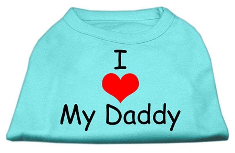 [Australia] - Mirage Pet Products 14-Inch I Love My Daddy Screen Print Shirts for Pets, Large, Aqua 