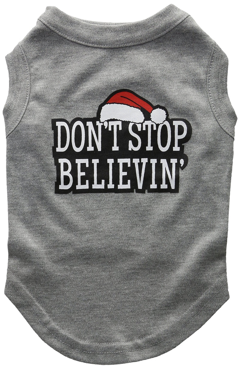 [Australia] - Mirage Pet Products 12-Inch Don't Stop Believin' Screenprint Shirts for Pets, Medium, Grey 