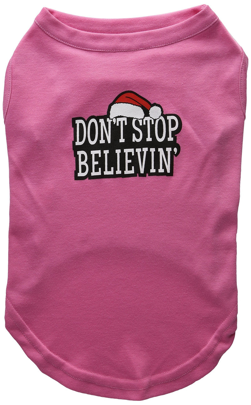 [Australia] - Mirage Pet Products 16-Inch Don't Stop Believin' Screenprint Shirts for Pets, X-Large, Bright Pink 