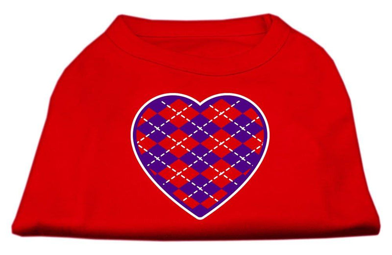 [Australia] - Mirage Pet Products Argyle Heart Purple Screen Print Shirt Red XS (8) 