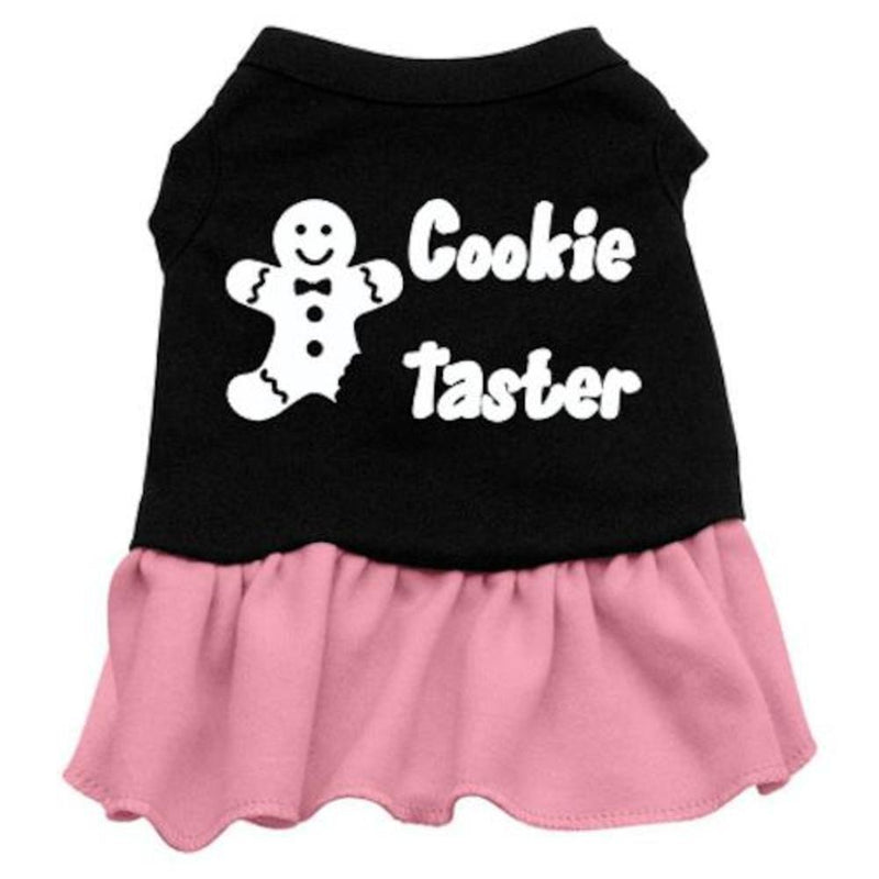 [Australia] - Mirage Pet Products 16-Inch Cookie Taster Screen Print Dress X-Large Black with Pink 