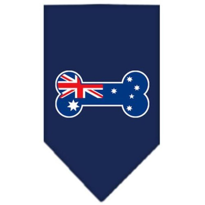 Mirage Pet Products Bone Flag Australian Screen Print Bandana for Pets, Large, Navy Blue - PawsPlanet Australia