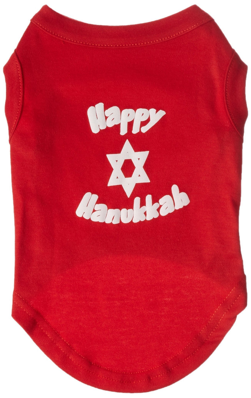 [Australia] - Mirage Pet Products 12-Inch Happy Hanukkah Screen Print Shirts for Pets, Medium, Red 